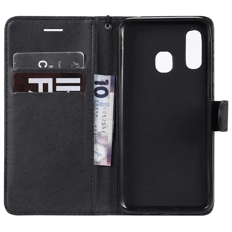 Magnetic Detachable 2-in-1 Wallet Leather Stand Case for Samsung Galaxy A40 - Black