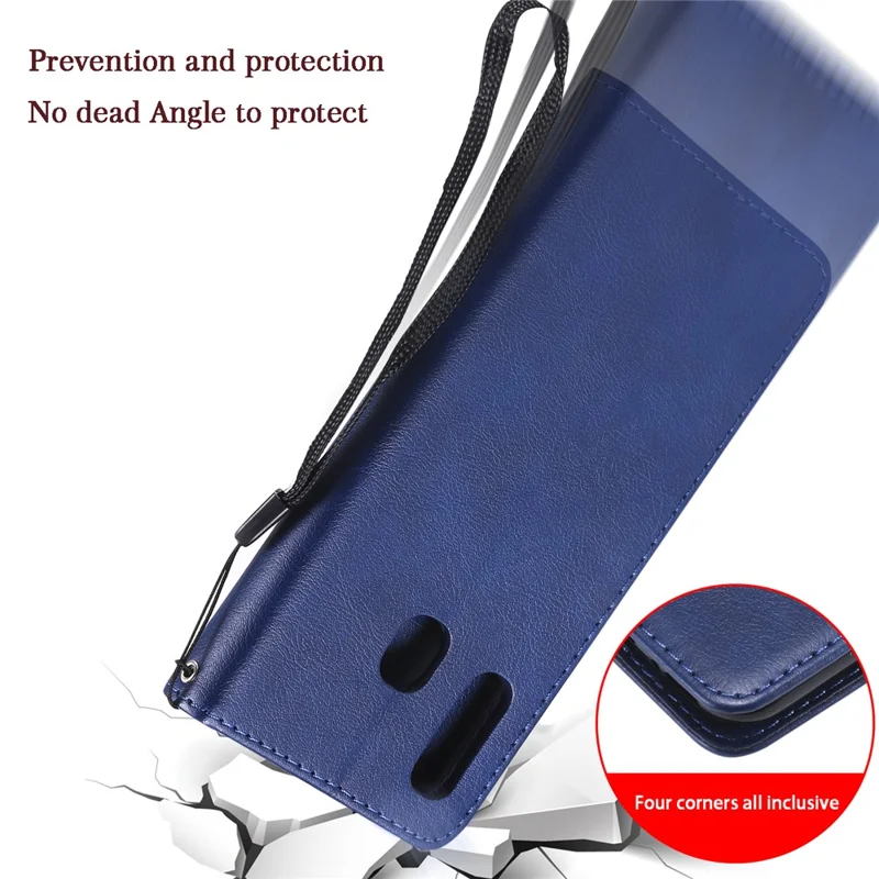 Magnetic Detachable 2-in-1 Wallet Leather Stand Case for Samsung Galaxy A40 - Blue