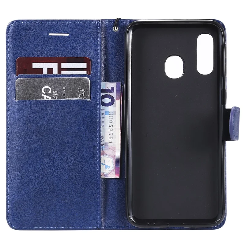 Magnetic Detachable 2-in-1 Wallet Leather Stand Case for Samsung Galaxy A40 - Blue