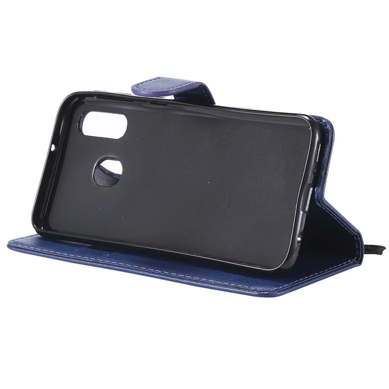 Magnetic Detachable 2-in-1 Wallet Leather Stand Case for Samsung Galaxy A40 - Blue