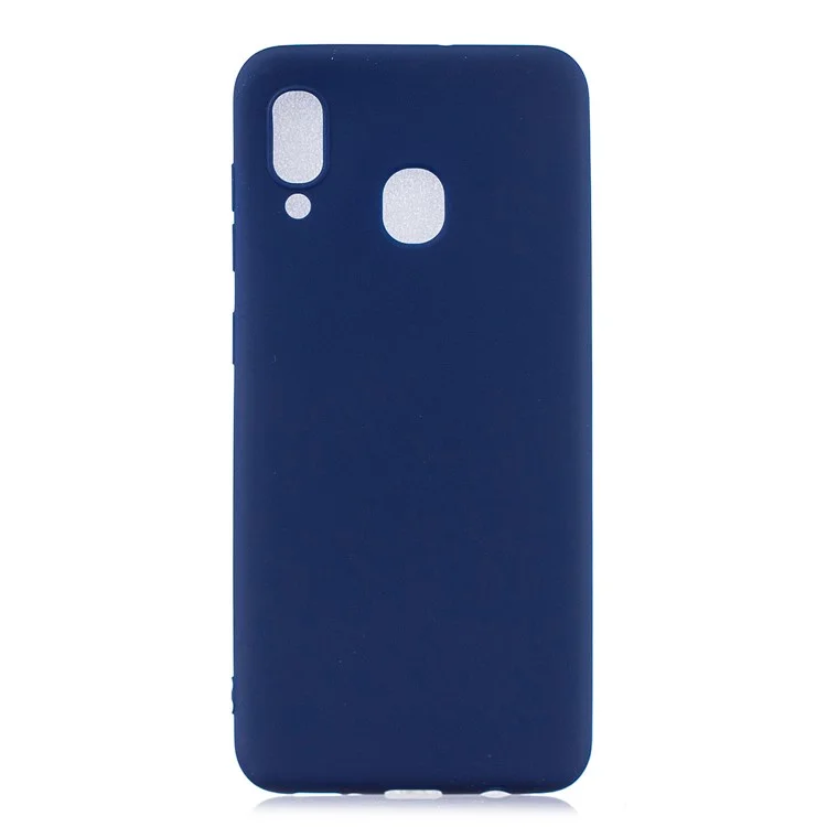Solid Color Candy TPU Case for Samsung Galaxy A40 - Dark Blue