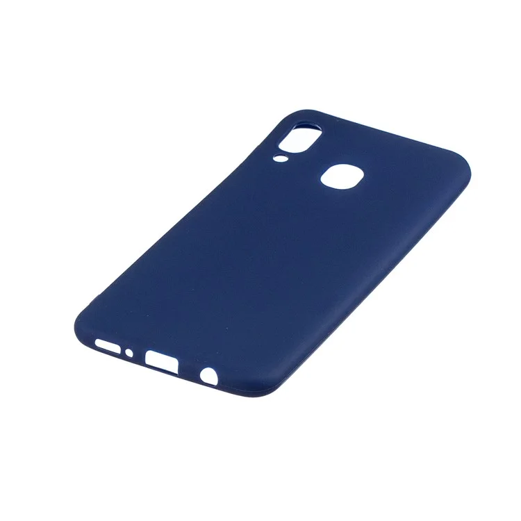Solid Color Candy TPU Case for Samsung Galaxy A40 - Dark Blue