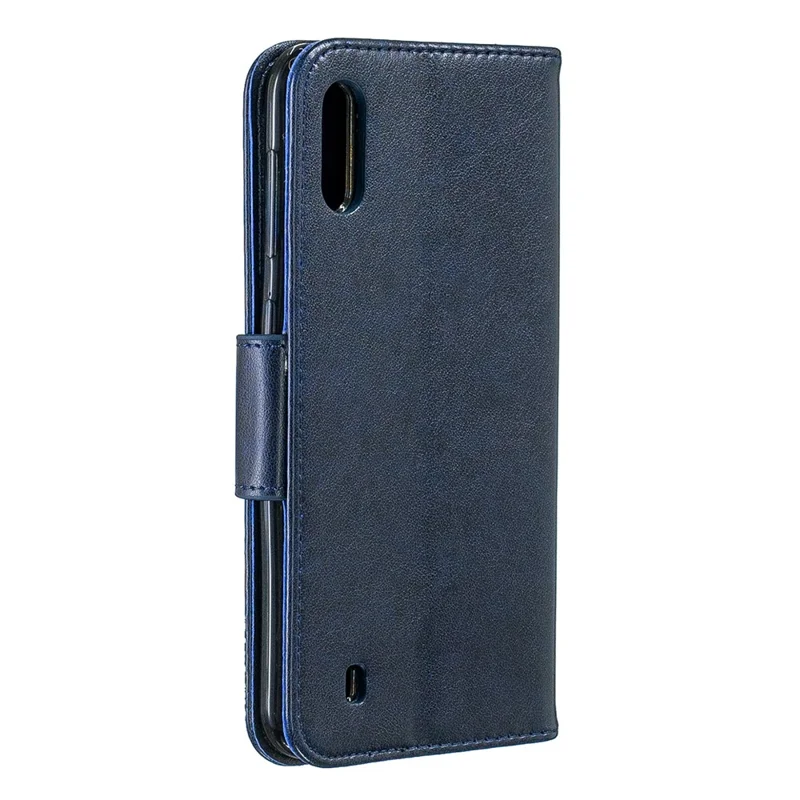 Imprint Butterfly Leather Wallet Case for Samsung Galaxy A10 / M10 - Blue