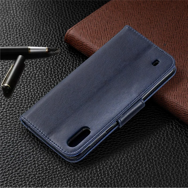 Imprint Butterfly Leather Wallet Case for Samsung Galaxy A10 / M10 - Blue
