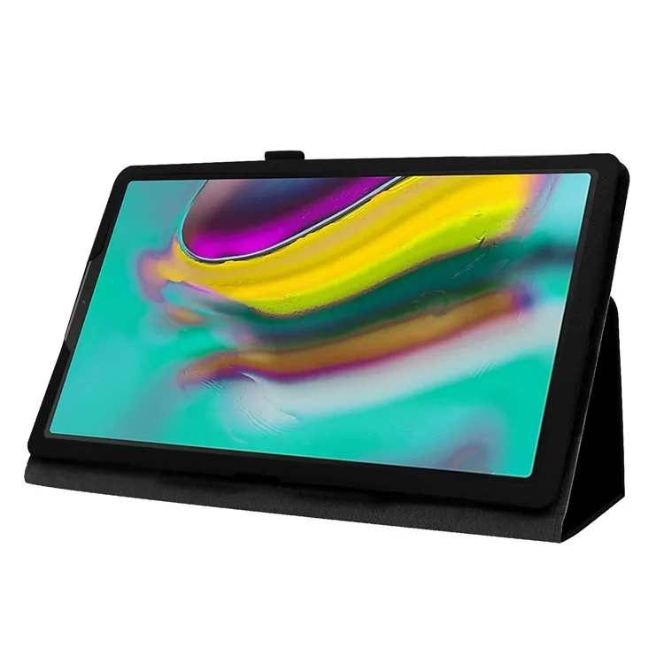 Funda protectora de piel con textura de litchi para Samsung Galaxy Tab S5e SM-T720 - Negro