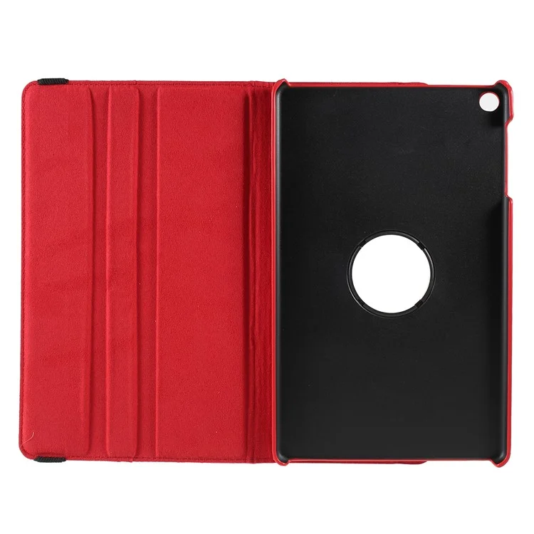 For Samsung Galaxy TAB A 10.1 (2019) SM-T510/SM-T515 Litchi Texture Leather Tablet Cover with 360-Degree Rotation Multi-angle Supporting - Red