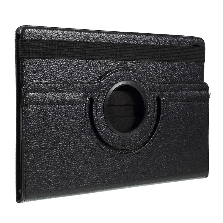 Para Samsung Galaxy Tab S5e SM-T720 Funda de protección de cuero con textura de litchi [con soporte giratorio de 360 grados] - Negro