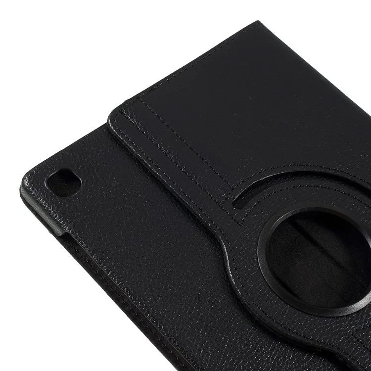Para Samsung Galaxy Tab S5e SM-T720 Funda de protección de cuero con textura de litchi [con soporte giratorio de 360 grados] - Negro