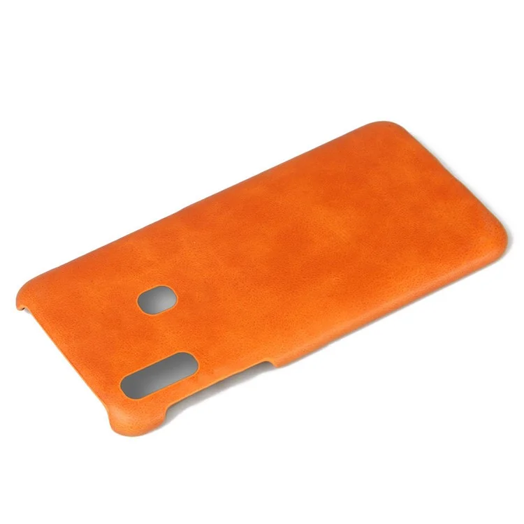 Funda de plástico recubierta de piel de ante Crazy Horse para Samsung Galaxy A20e - Naranja