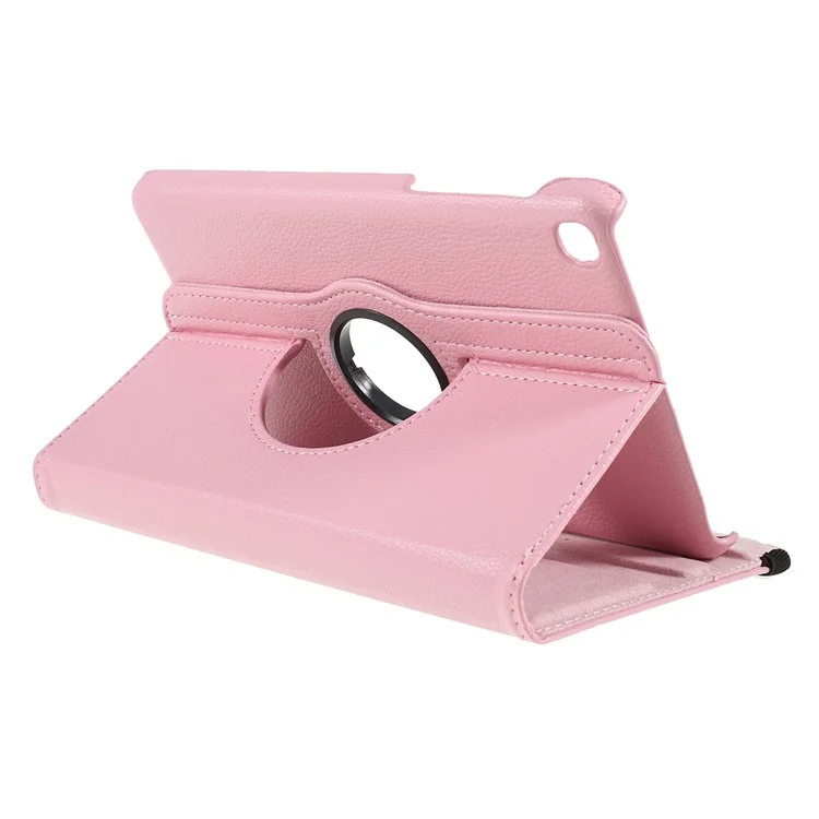 For Samsung Galaxy Tab A 8.0 (2019) with S Pen P200 P205 Litchi Texture Leather Protection Tablet Cover [With 360 Degree Rotary Stand] - Pink