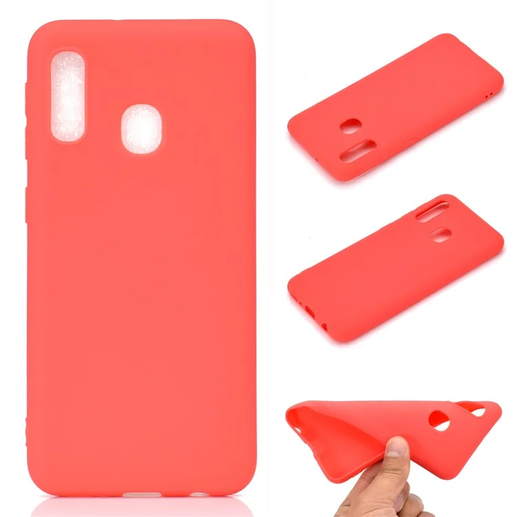 Caixa TPU Fosca Macia Para Samsung Galaxy A20e - Vermelho