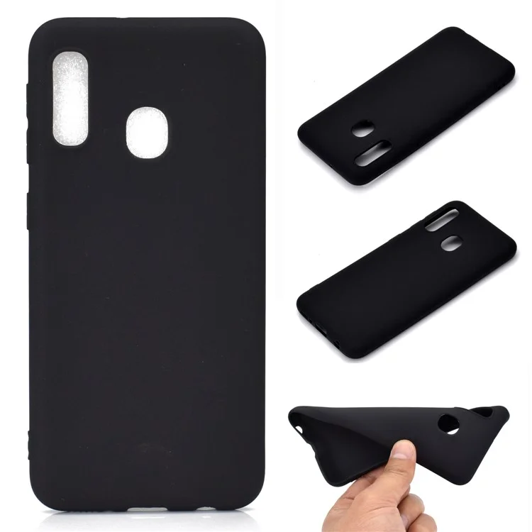 Custodia TPU Glassata Morbida Per Samsung Galaxy A20e - Nero