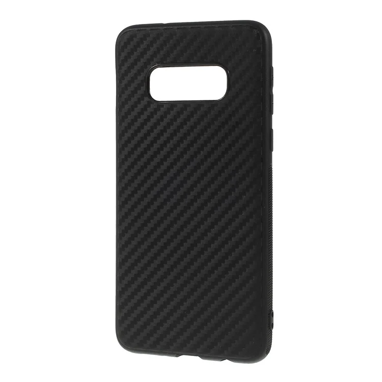 Carbon Fiber TPU Phone Casing Shell for Samsung Galaxy S10e - Black