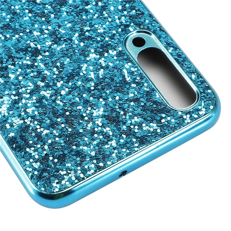 Boîtier De Téléphonie Hybride TPU PC De Paillettes Scintillantes Pour Samsung Galaxy A50 / A50S / A30S - Bleu