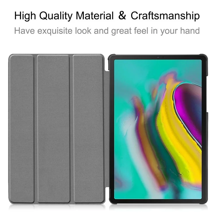 ENKAY HAT PRINCE Tri-fold Stand Leather Smart Cover for Samsung Galaxy Tab S5e T720 / T725 - Negro