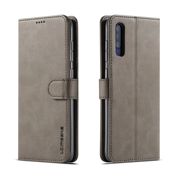 LC.IMEEKE Leather Wallet Case for Samsung Galaxy A50/A50s/A30s - Grey