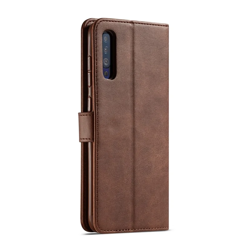 LC.IMEEKE Leather Wallet Case for Samsung Galaxy A50/A50s/A30s - Coffee
