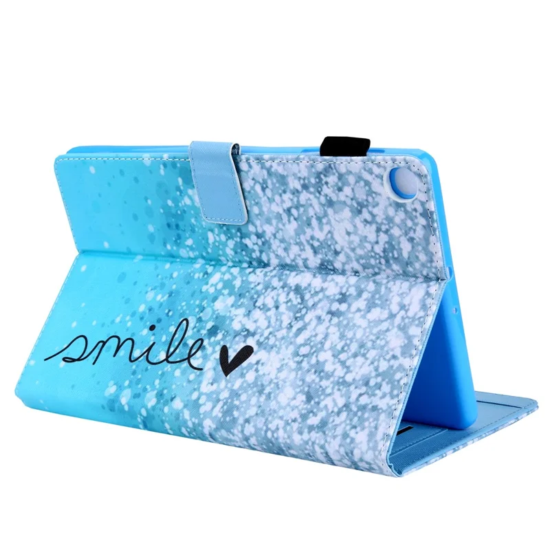 Pattern Printing PU Leather Card Holder Tablet Stand Case for Samsung Galaxy Tab A 10.1 (2019) SM-T510/SM-T515 - Blue Bubble