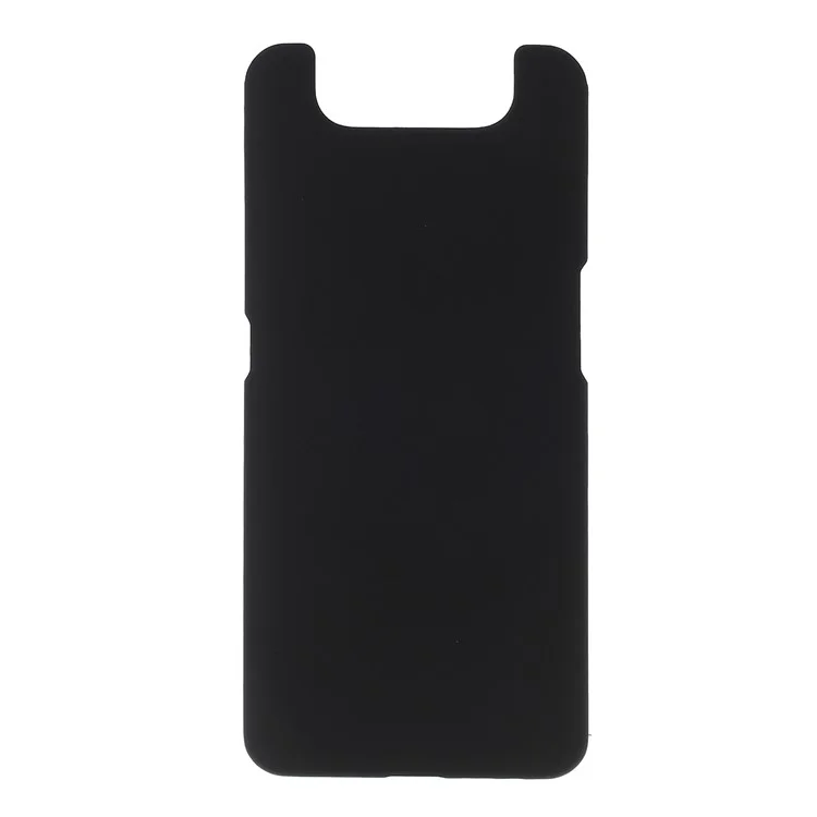 Case de Teléfono de PC Duro Goma de Goma Brillante Para Samsung Galaxy A80 / A90 - Negro