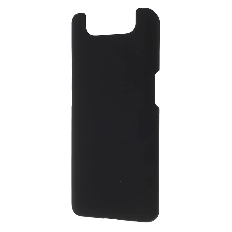 Case de Teléfono de PC Duro Goma de Goma Brillante Para Samsung Galaxy A80 / A90 - Negro