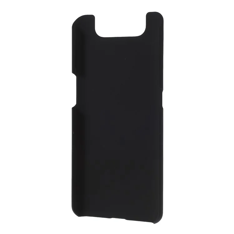 Case de Teléfono de PC Duro Goma de Goma Brillante Para Samsung Galaxy A80 / A90 - Negro