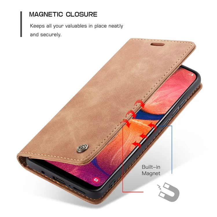 Serie Caseme 013 Custodia in Pelle Auto-assorbita Per Samsung Galaxy A20/A30 - Marrone