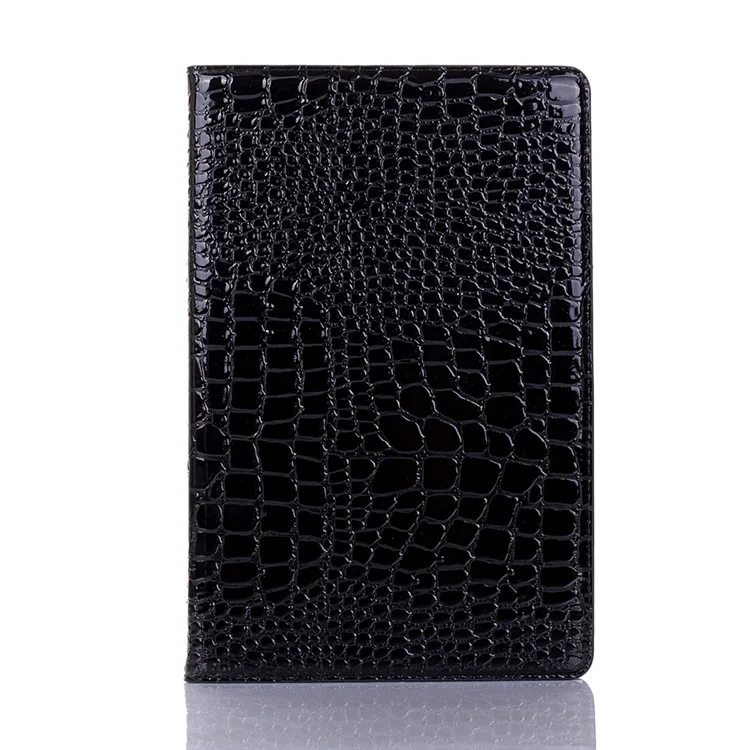 Crocodile Skin Wallet Stand Leather Tablet Casing for Samsung Galaxy Tab S5e SM-T720 - Black