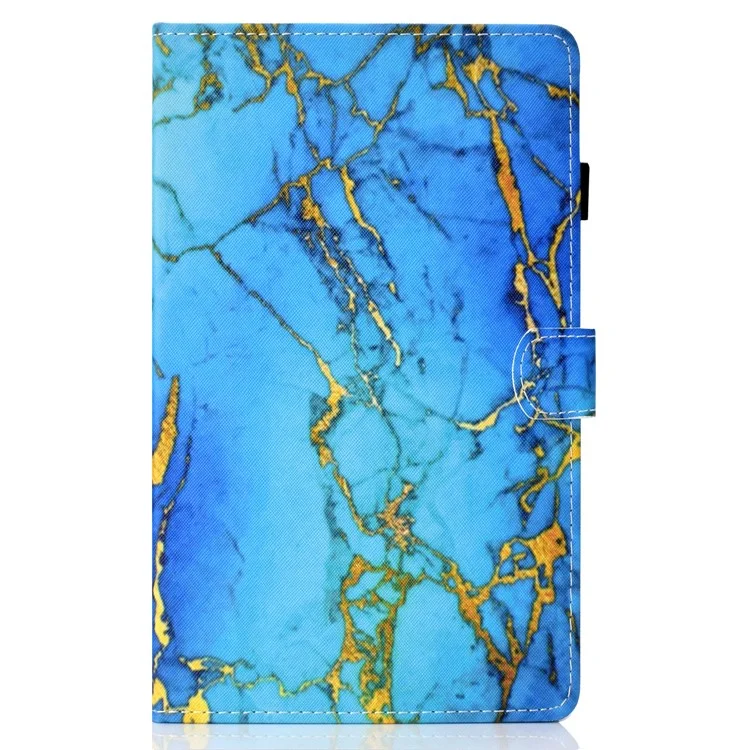 Pattern Printing PU Leather Flip Stand Case for Samsung Galaxy Tab S5e SM-T720 - Marble Pattern