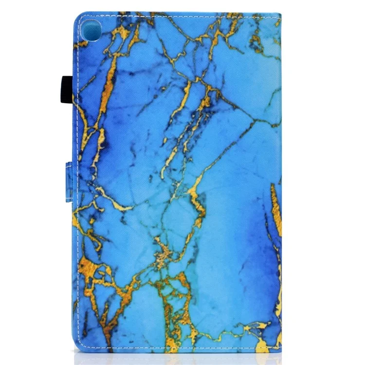 Pattern Printing PU Leather Flip Stand Case for Samsung Galaxy Tab S5e SM-T720 - Marble Pattern