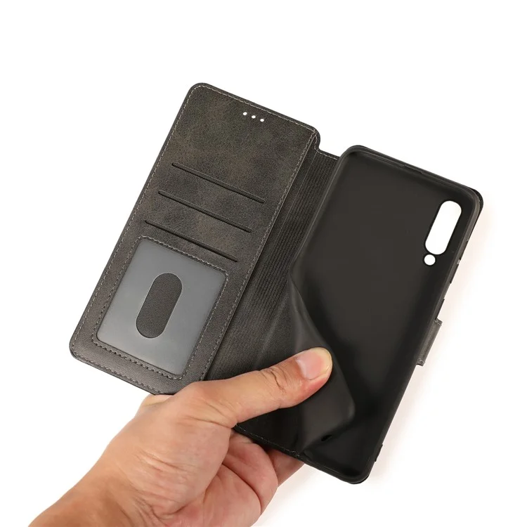 Funda Protectora de Teléfono Estilo Billetera de Piel de PU y TPU para Samsung Galaxy A70 - Azul Oscuro