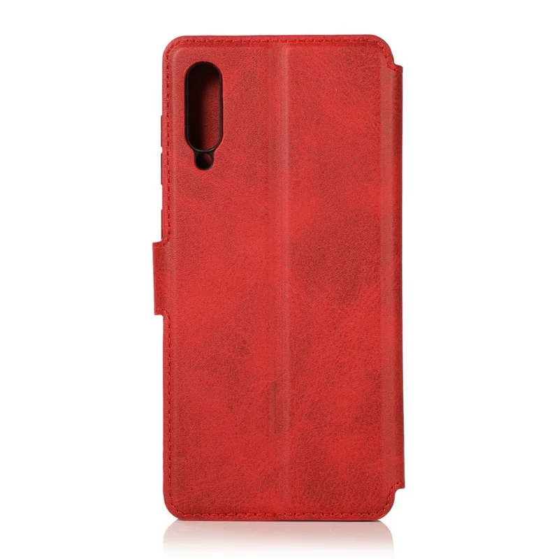 Funda protectora de estilo cartera de piel PU + TPU para Samsung Galaxy A70 - Rojo