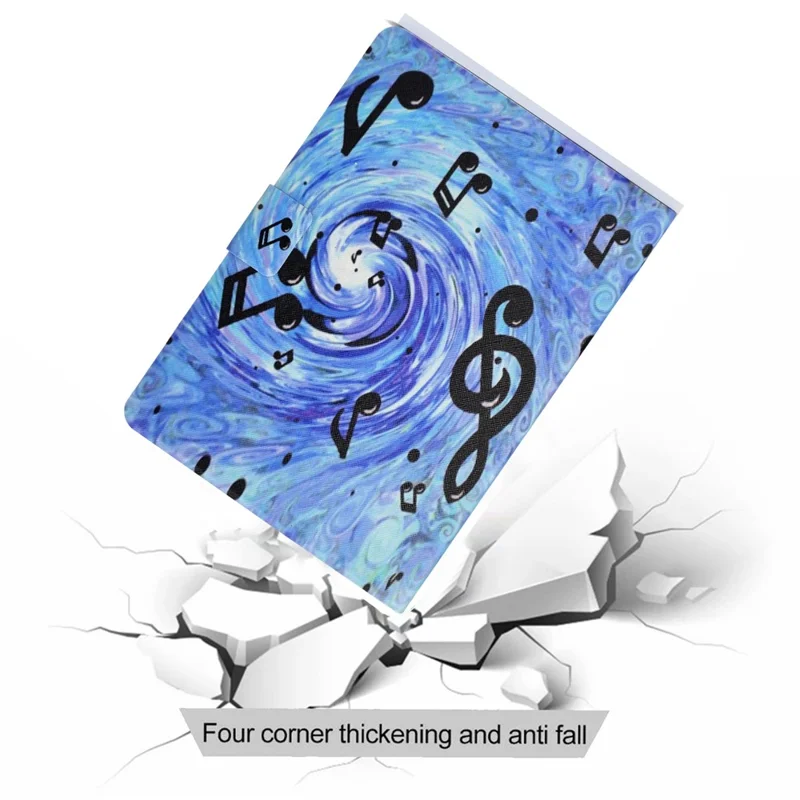 Pattern Printing Card Slots Stand Leather Tablet Cover for Samsung Galaxy Tab A 10.1 (2019) SM-T510 / SM-T515 - Musical Note