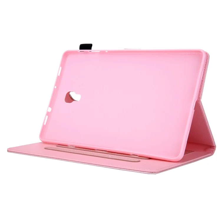 Lines Texture Card Slots Stand Leather Tablet Shell for Samsung Galaxy Tab A 10.5 (2018) SM-T590 / SM-T595 - Pink