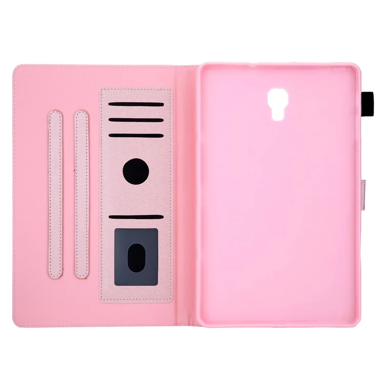 Lines Texture Card Slots Stand Leather Tablet Shell for Samsung Galaxy Tab A 10.5 (2018) SM-T590 / SM-T595 - Pink
