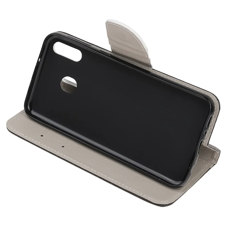 Cross Texture Pattern Printing Flip Leather Wallet Case for Samsung Galaxy A20e - Don‘t Touch My Phone