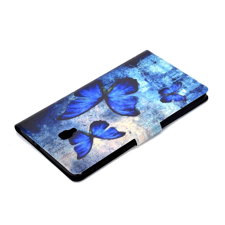 Pattern Printing Card Holder Stand PU Leather Tablet Case for Samsung Galaxy Tab A 8.0 (2017) SM-T380 / SM-T385 - Blue Butterflies