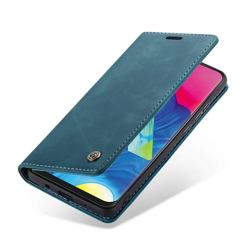 CASEME 013 Series for Samsung Galaxy M10 Retro Flip Leather Phone Case - Blue