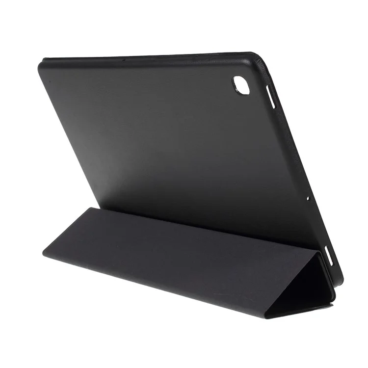 Tri-fold Leather Stand Case for Samsung Galaxy Tab S5e SM-T720 - Black