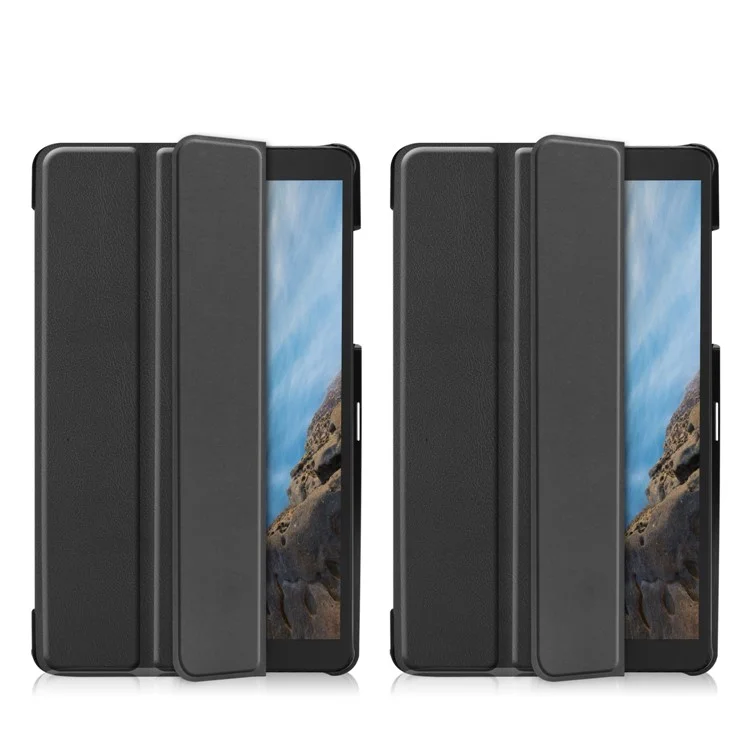 cu Leather Stable Suparing Stand Stand Hard PC Back Shell Coverg Для Samsung Galaxy Tab A 8.0 Wi-Fi (2019) T290 / LTE T295 - Черный