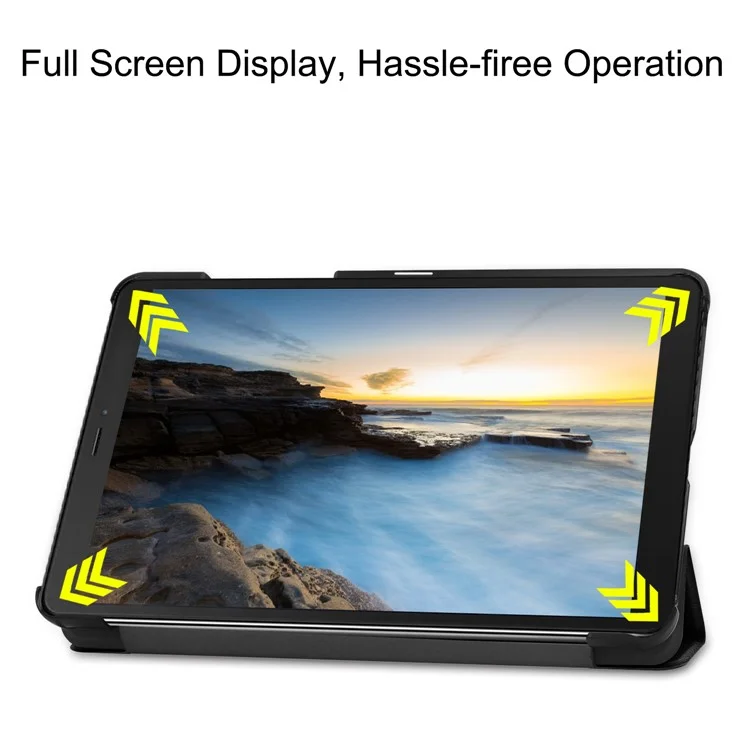 PU-Leder-Ständer zur Unterstützung des Gehäuses, Hartschalenrückseite für Samsung Galaxy Tab A 8.0 Wi-Fi (2019) T290 / LTE T295 - Schwarz