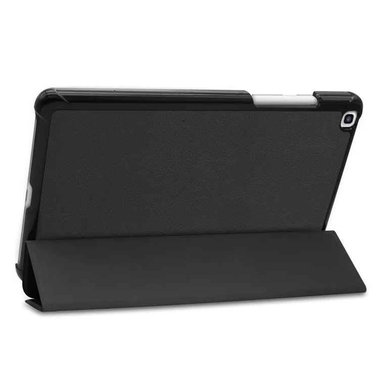 PU Leder Stabiler Ständer Hard PC Back Shell Coverg Für Samsung Galaxy Tab A 8.0 Wi-Fi (2019) T290 / LTE T295 - Schwarz