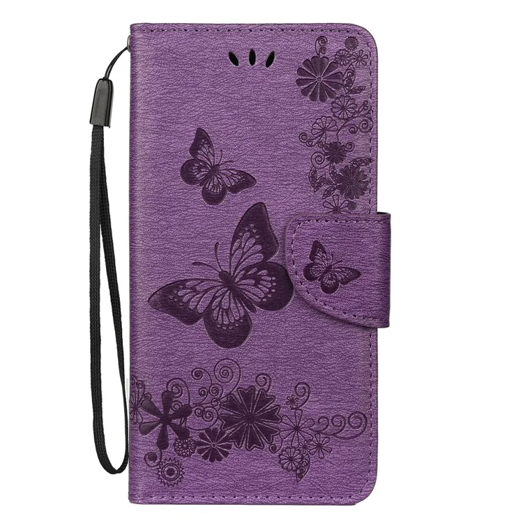 Impressum Schmetterlingsblume Leder Brieftasche Für Samsung Galaxy Note 10/Note 10 5g - Violett