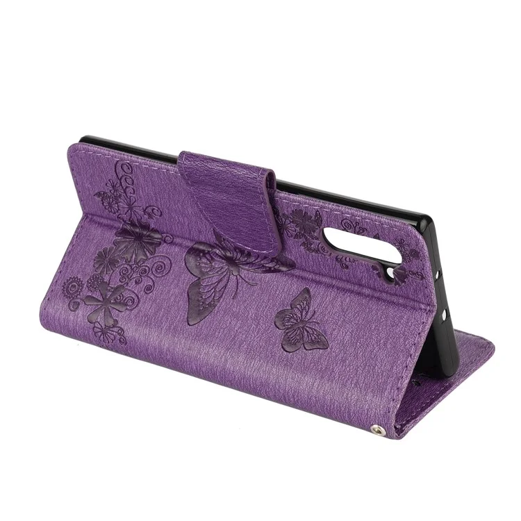 Impressum Schmetterlingsblume Leder Brieftasche Für Samsung Galaxy Note 10/Note 10 5g - Violett