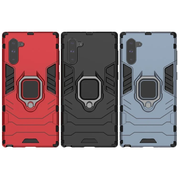 Cool Guard Ringhalter Kickstand PC TPU Hybrid Schale für Samsung Galaxy Note 10/Galaxy Note 10 5G - Schwarz