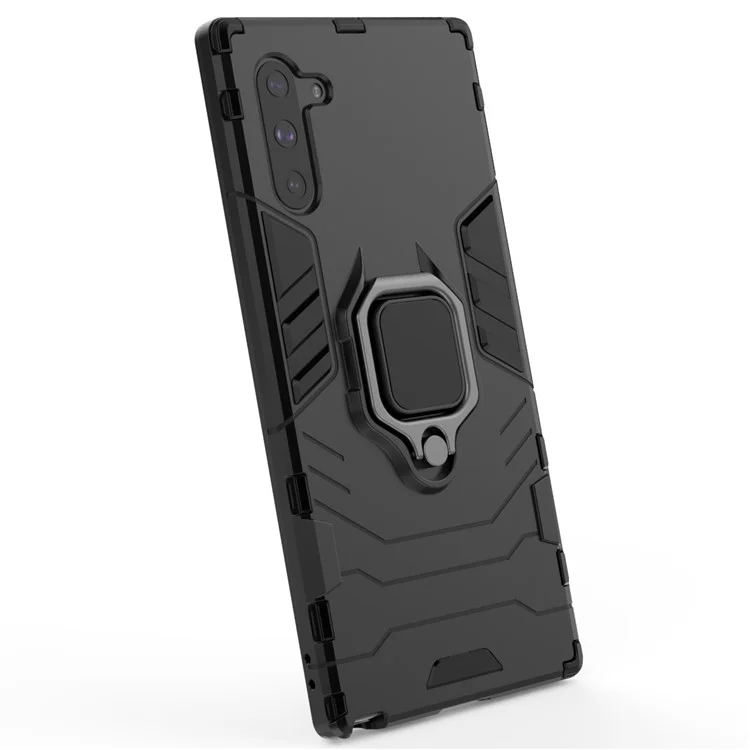 Cool Guard Ringhalter Kickstand PC TPU Hybrid Schale für Samsung Galaxy Note 10/Galaxy Note 10 5G - Schwarz