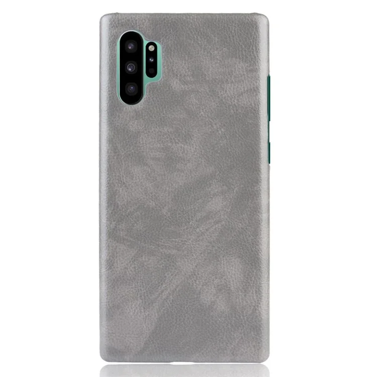 Litchi Texture PU Leather Coated PC Shell for Samsung Galaxy Note10 Plus/Note 10 Plus 5G/Galaxy Note 10 Plus/Note 10 Plus 5G - Gris