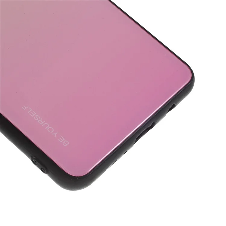 Gradiente Color Glass + TPU Capa De Capa Para Samsung Galaxy S10 5G - Ouro / Rosa