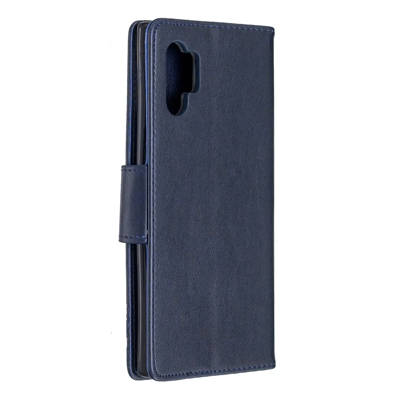 Imprint Butterfly Leather Wallet Phone Shell for Samsung Galaxy Note 10 Plus/Note 10 Plus 5G - Blue