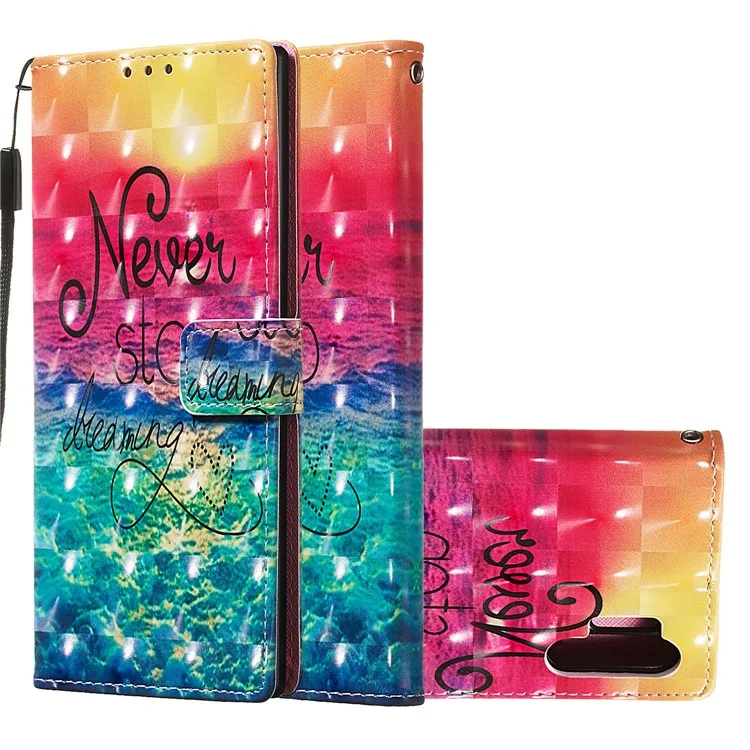 Printing Style Leather Wallet Phone Case for Samsung Galaxy Note 10 Plus / 10 Plus 5G - Never Stop Dreaming