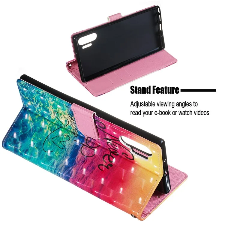 Printing Style Leather Wallet Phone Case for Samsung Galaxy Note 10 Plus / 10 Plus 5G - Never Stop Dreaming